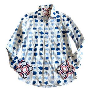 Tizzie Womens Sz Small Polka Dot Button-Down Shirt Long Sleeve